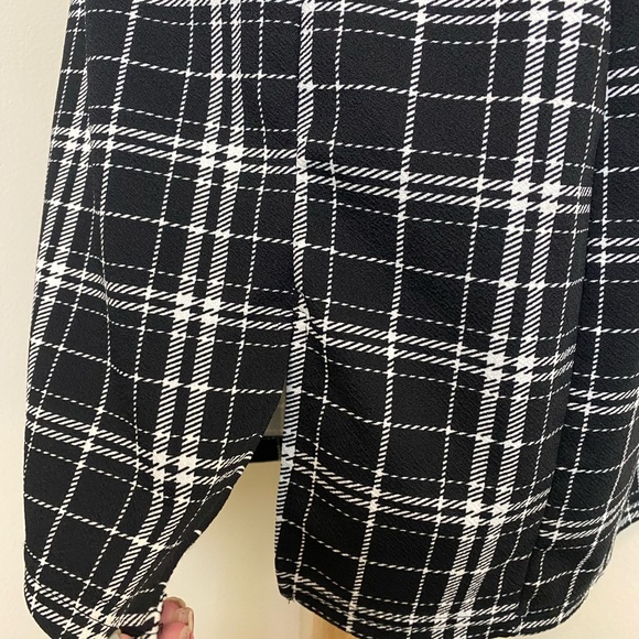 NWOT Shein Curve pluse size plaid black white stretch mini skirt cosplay 1XL - Picture 7 of 10
